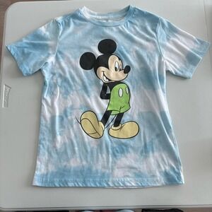 Disney Mickey Mouse Tshirt Kids Size Medium 8 Blue White  Short Sleeve Graphic